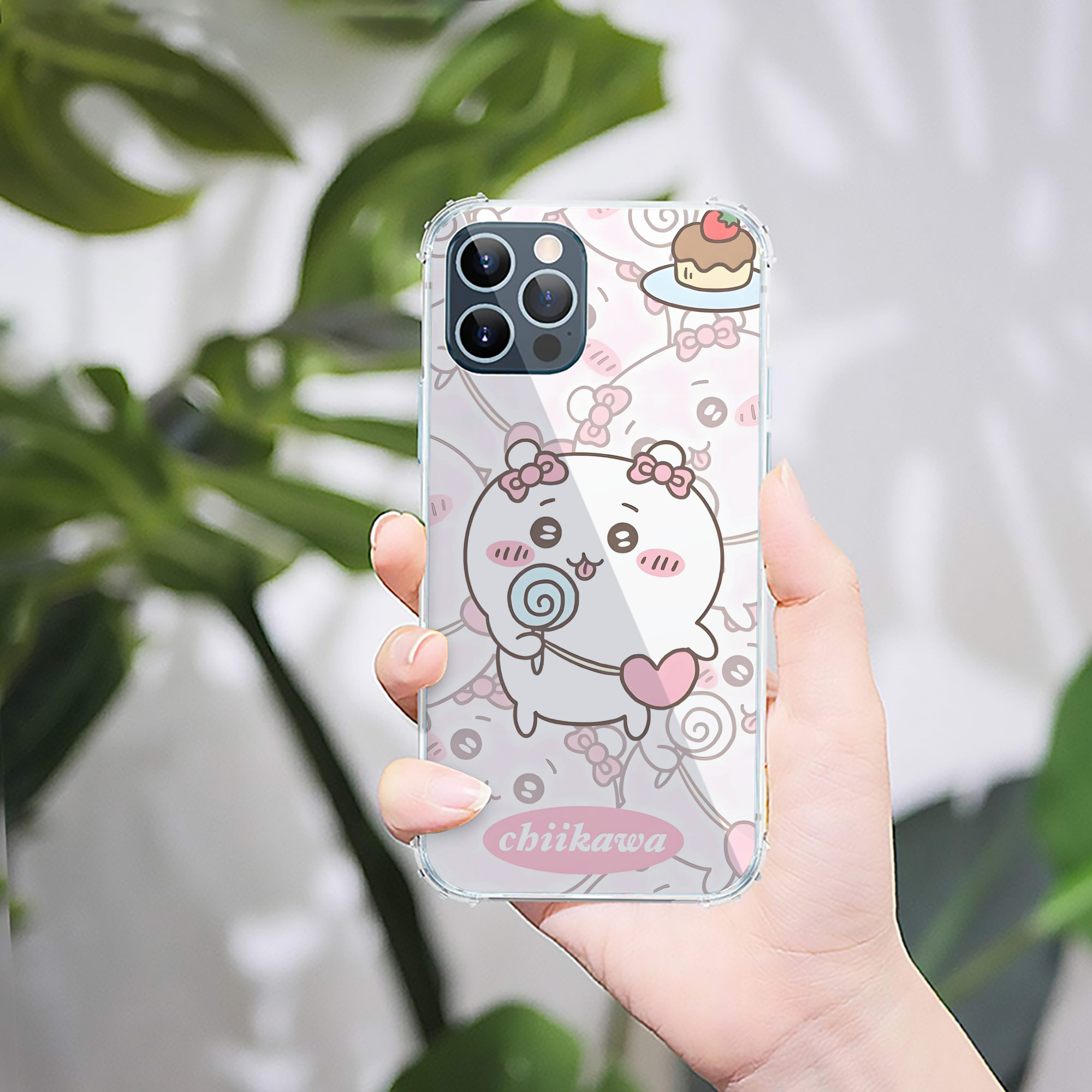 （画像用） ちいかわ Chii-kawa 【iPhone 12シリーズ対応】透明スマホケース（クリアソフトケース）